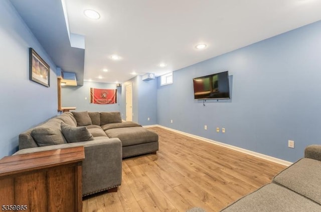 28 Lavada Ln, Raritan Twp, NJ 08551 - living area with light wood-type flooring, recessed lighting, and baseboards