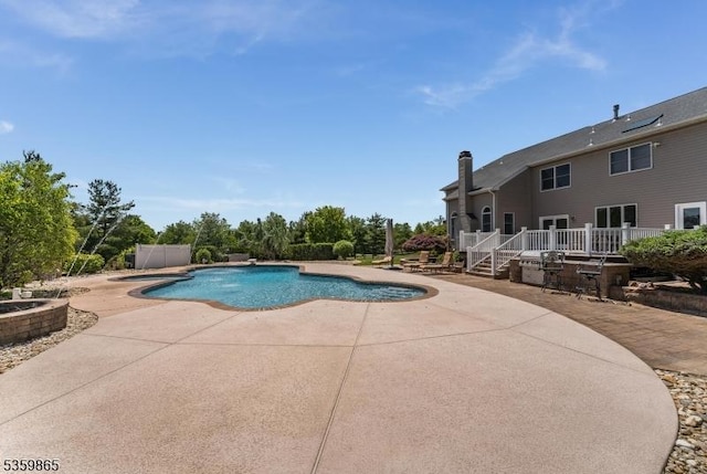 28 Lavada Ln, Raritan Twp, NJ 08551 - swimming pool with a patio area and a deck