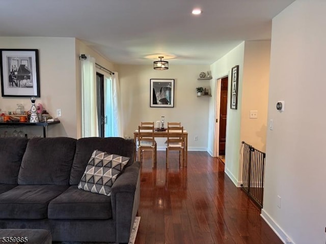 25 Osprey Cg310, Allamuchy Twp, NJ 07840 - living area with dark wood finished floors, baseboards, and recessed lighting