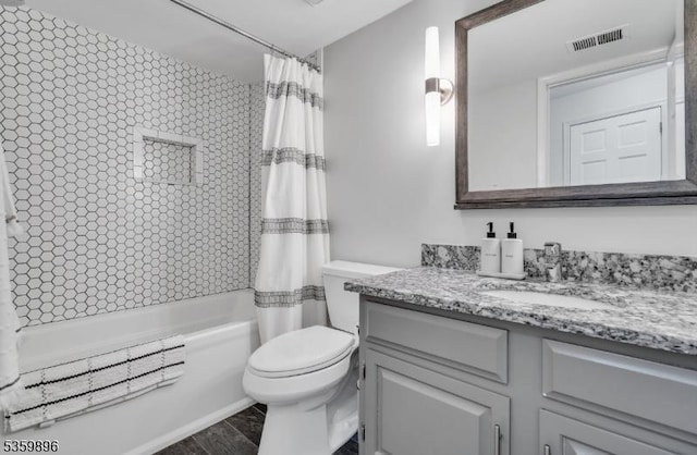 65 Academy Ct, Bedminster Twp, NJ 07921 - full bath with vanity, shower / bath combination with curtain, toilet, and wood finished floors