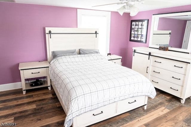 61 Park Ave, Flemington Boro, NJ 08822 - bedroom with dark wood-style floors and a ceiling fan