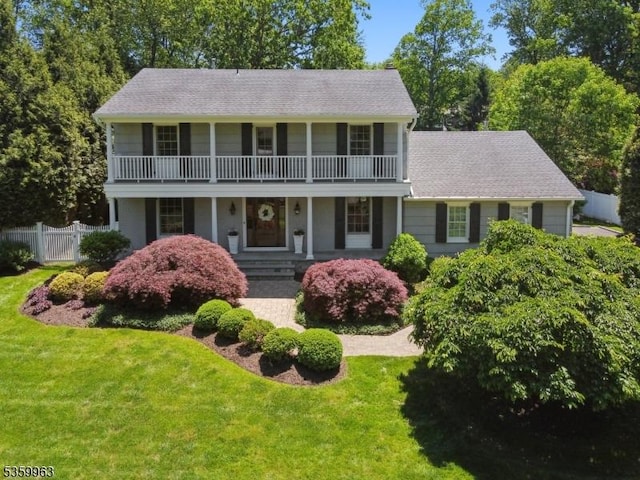 23 Parkview Rd, Chatham Twp, NJ 07928 - colonial house with a porch and a balcony