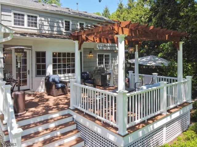 23 Parkview Rd, Chatham Twp, NJ 07928 - deck with a pergola
