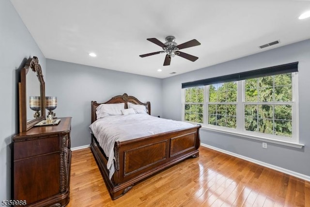 3 River Birch Cir, Montgomery Twp, NJ 08540 - bedroom with light wood finished floors, baseboards, ceiling fan, and recessed lighting