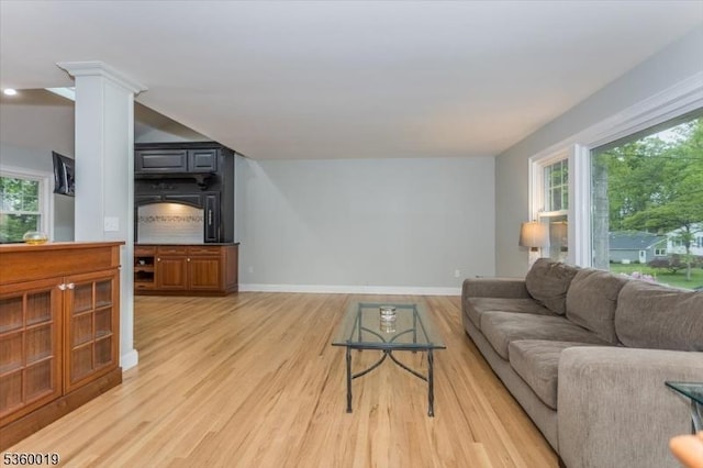 18 W Circuit Dr, Roxbury Twp, NJ 07876 - living room featuring light wood-style floors, healthy amount of natural light, and baseboards