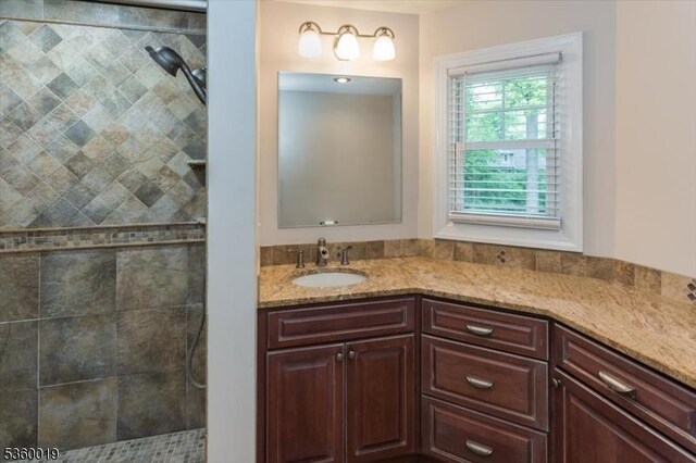 18 W Circuit Dr, Roxbury Twp, NJ 07876 - bathroom featuring a tile shower and vanity