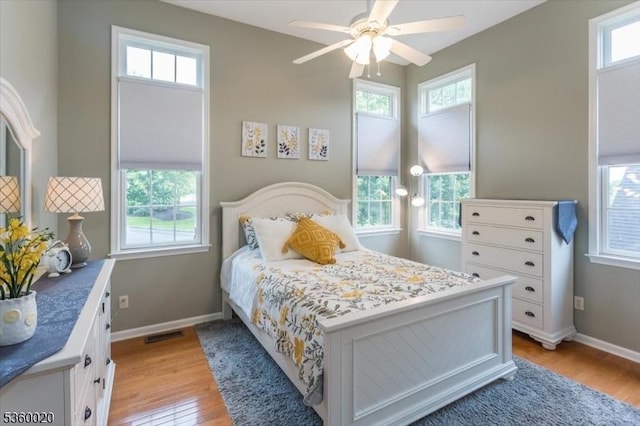 22 Troon Dr, Fredon Twp, NJ 07860 - bedroom featuring light wood-style floors, baseboards, and ceiling fan