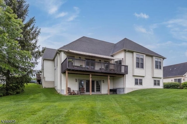 22 Troon Dr, Fredon Twp, NJ 07860 - rear view of house featuring a yard and a deck