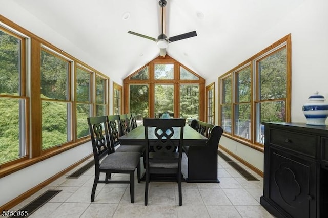 26 Danville Mountain Rd, Liberty Twp, NJ 07838 - sunroom with plenty of natural light, tile patterned flooring, lofted ceiling, and baseboards