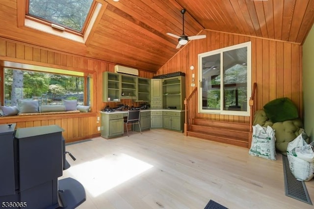 26 Danville Mountain Rd, Liberty Twp, NJ 07838 - sunroom / solarium featuring lofted ceiling, a skylight, and an AC wall unit