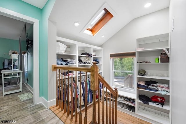 26 Danville Mountain Rd, Liberty Twp, NJ 07838 - spacious closet featuring vaulted ceiling, wood finished floors, and a skylight