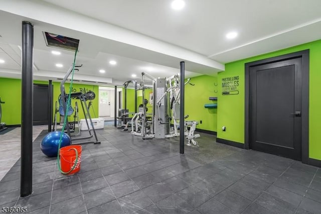 26 Danville Mountain Rd, Liberty Twp, NJ 07838 - workout area with recessed lighting and baseboards