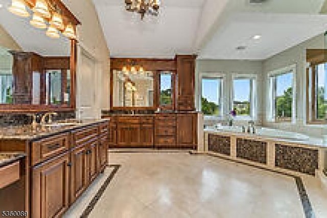 2 Kristina Way, Raritan Twp, NJ 08822 - bathroom with a chandelier