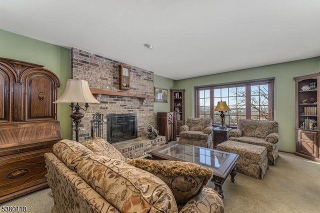 249 Good Springs Rd, Franklin Twp, NJ 08886 - living room with light colored carpet and a fireplace