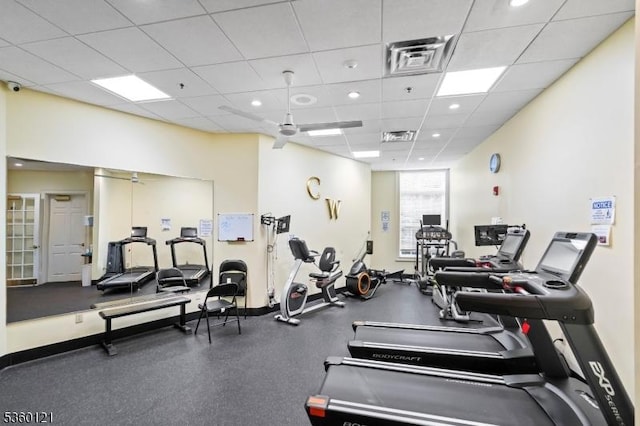 7 Bryant Ct, Franklin Twp, NJ 08873 - gym with a drop ceiling