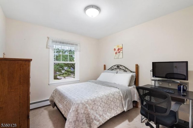 54 Pitman Rd, Parsippany-Troy Hills Twp, NJ 07054 - carpeted bedroom featuring baseboard heating and an office area