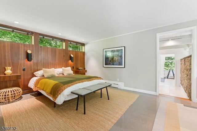 63 Hollow Brook Rd, Tewksbury Twp, NJ 07830 - bedroom featuring baseboard heating, recessed lighting, and baseboards