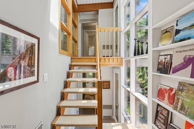 63 Hollow Brook Rd, Tewksbury Twp, NJ 07830 - stairs with plenty of natural light and radiator