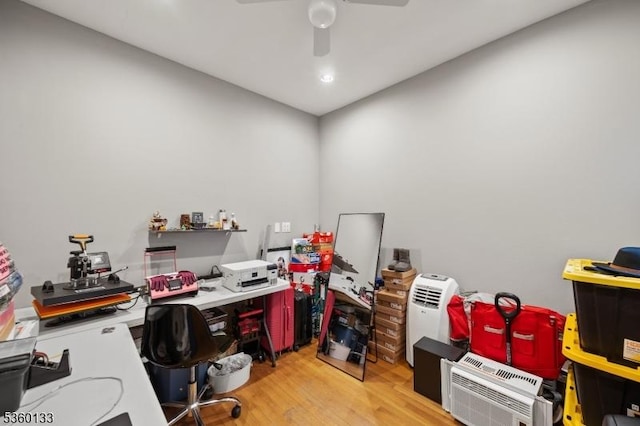 100 N 8th St, Paterson City, NJ 07522 - office featuring light wood-style floors, a ceiling fan, and recessed lighting