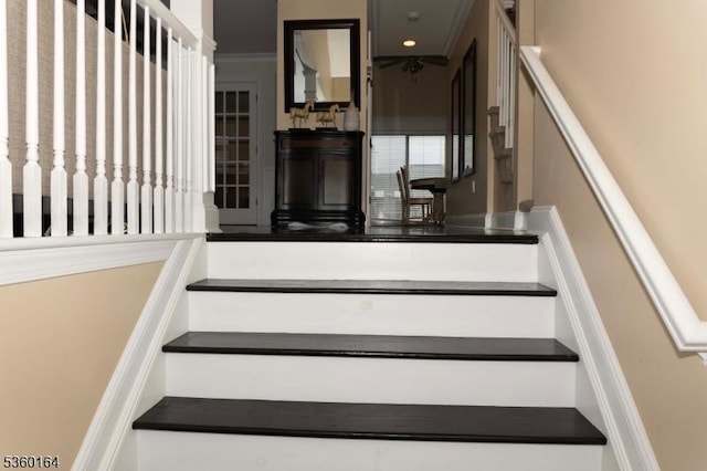 182 Durham Ct, Independence Twp, NJ 07840 - stairs with crown molding