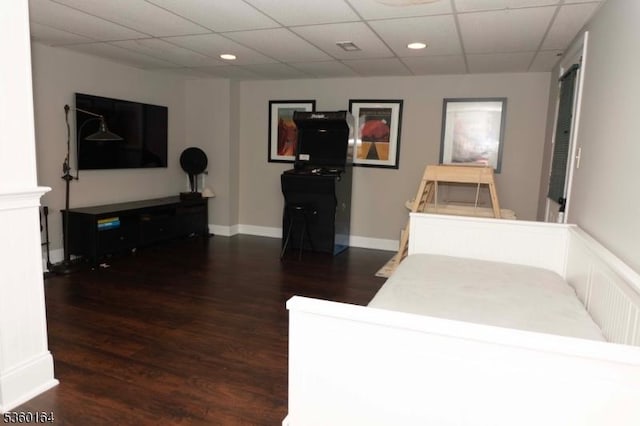 182 Durham Ct, Independence Twp, NJ 07840 - bedroom with a drop ceiling, wood finished floors, recessed lighting, and baseboards