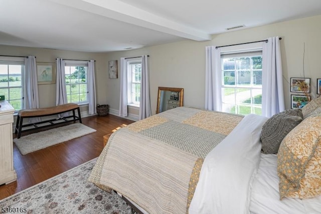 760 Rosemont Ringoes Rd, Delaware Twp, NJ 08559 - bedroom with wood finished floors and beam ceiling