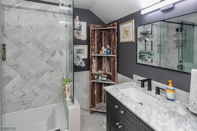 760 Rosemont Ringoes Rd, Delaware Twp, NJ 08559 - full bathroom featuring vanity and lofted ceiling