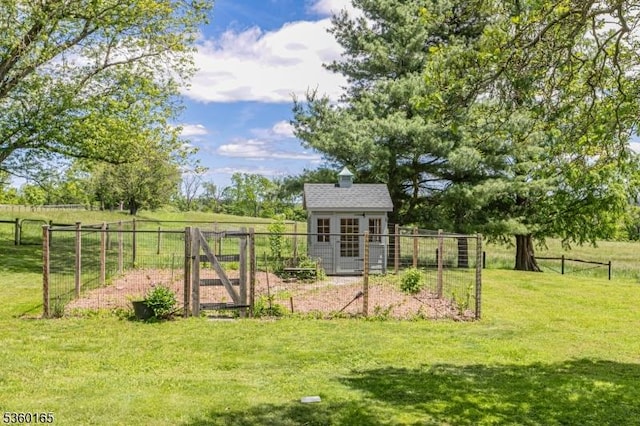 760 Rosemont Ringoes Rd, Delaware Twp, NJ 08559 - view of yard featuring a gate, an outdoor structure, and a view of rural / pastoral area