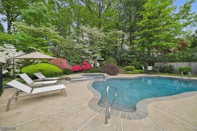 70 Falmouth St, Millburn Twp, NJ 07078 - view of swimming pool with a patio and a pool with connected hot tub
