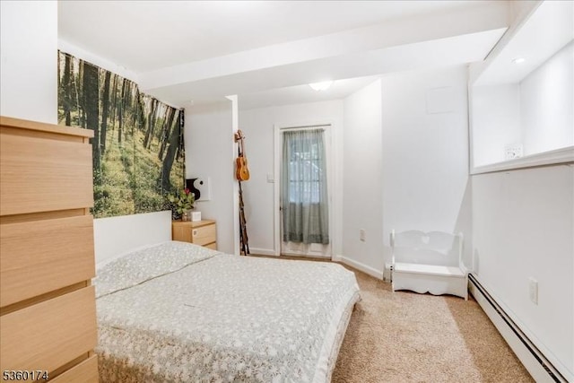 4 Alfred Way, Hopatcong Boro, NJ 07843 - bedroom featuring a baseboard radiator, light colored carpet, and baseboards