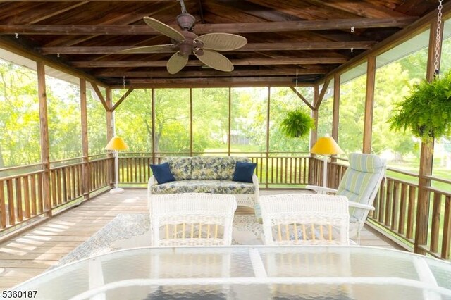 3 Hayward St, Bridgewater Twp, NJ 08805 - unfurnished sunroom with outdoor dining area and ceiling fan