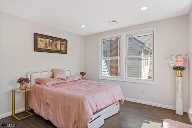 254 Springfield Ave, Rutherford Boro, NJ 07070 - bedroom with dark wood-style floors, baseboards, and recessed lighting