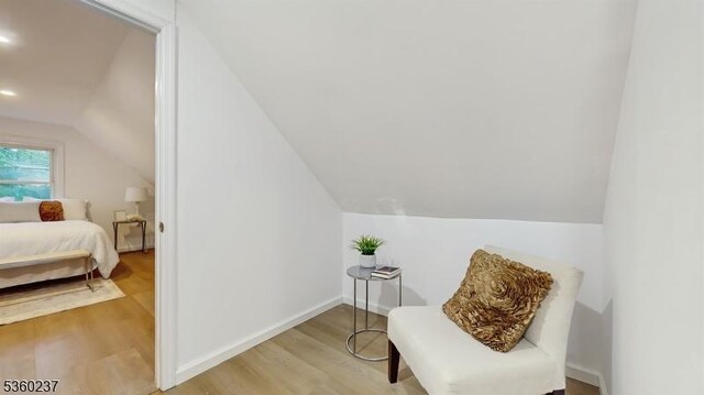 13 Prospect St, Metuchen Boro, NJ 08840 - living area with lofted ceiling, light wood-type flooring, and baseboards