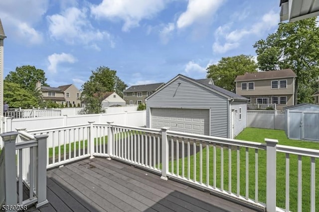 11 Burnside Ave, Cranford Twp, NJ 07016 - wooden deck with a residential view and a detached garage