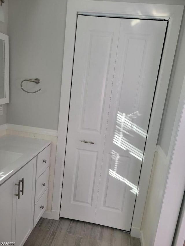 131 Douglas Dr, Jackson Twp, NJ 08527 - bathroom with vanity and wood finish floors