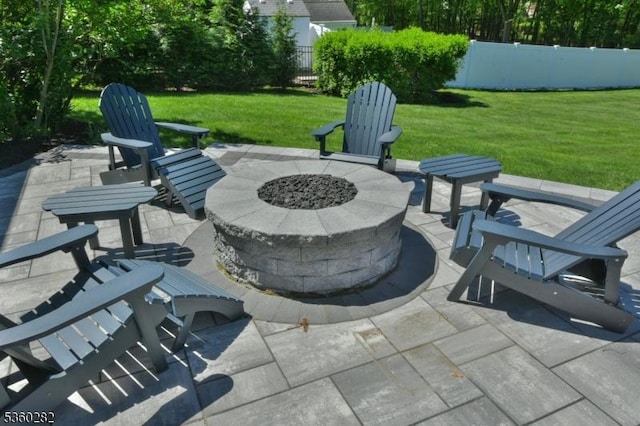 789 Charnwood Dr, Wyckoff Twp, NJ 07481 - view of patio / terrace with an outdoor fire pit