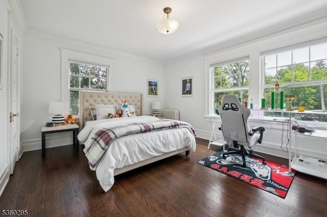 66 Fernwood Rd, Summit City, NJ 07901 - bedroom with crown molding, multiple windows, and dark wood finished floors