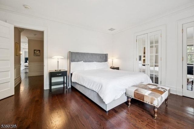 66 Fernwood Rd, Summit City, NJ 07901 - bedroom with ornamental molding, wood finished floors, and access to exterior