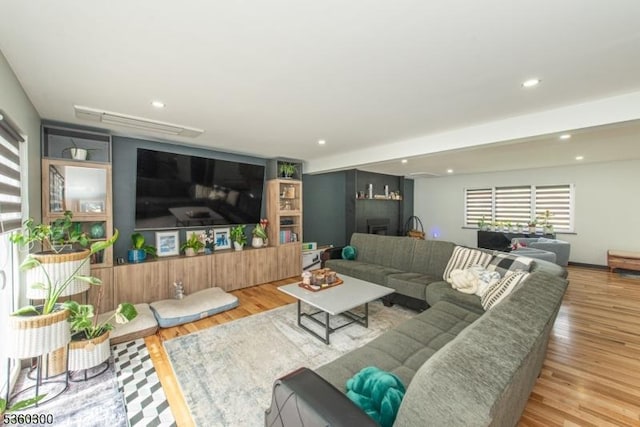 116 Wolfs Corner Rd, Green Twp, NJ 07860 - living area featuring healthy amount of natural light, wood finished floors, and recessed lighting