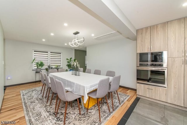 116 Wolfs Corner Rd, Green Twp, NJ 07860 - dining room featuring recessed lighting, light wood-style flooring, baseboards, and a chandelier
