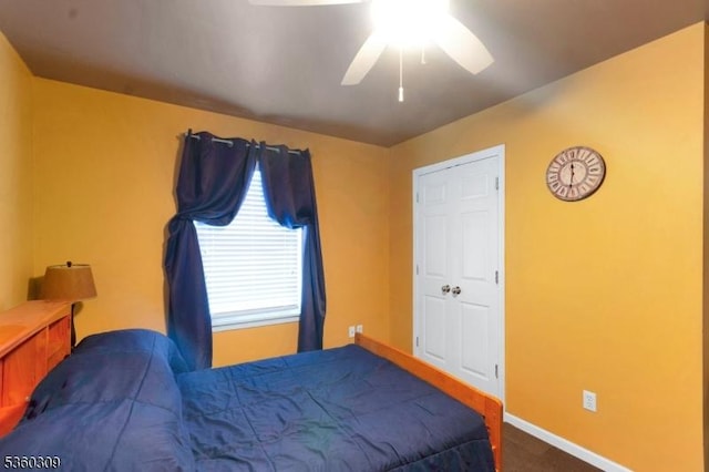 36 William St, West Orange Twp, NJ 07052 - carpeted bedroom featuring baseboards and ceiling fan