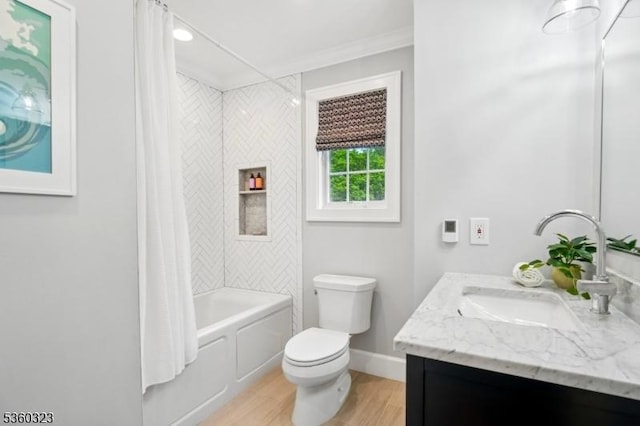 51 S Pierson Rd, Maplewood Twp, NJ 07040 - full bath with vanity, wood finished floors, shower / bath combo, and ornamental molding