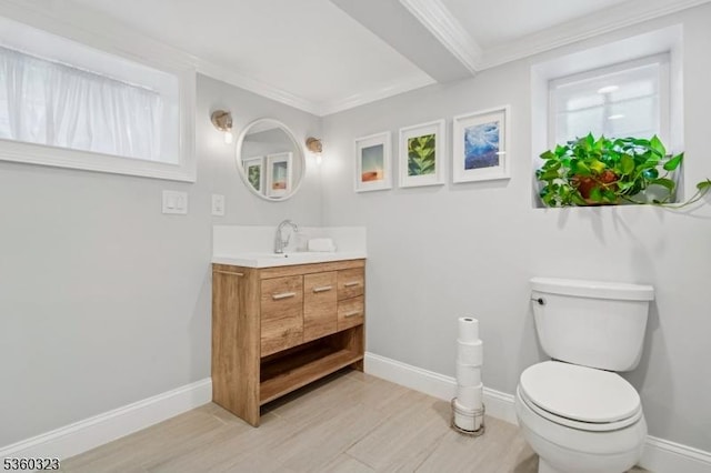 51 S Pierson Rd, Maplewood Twp, NJ 07040 - bathroom featuring vanity, crown molding, and wood finished floors