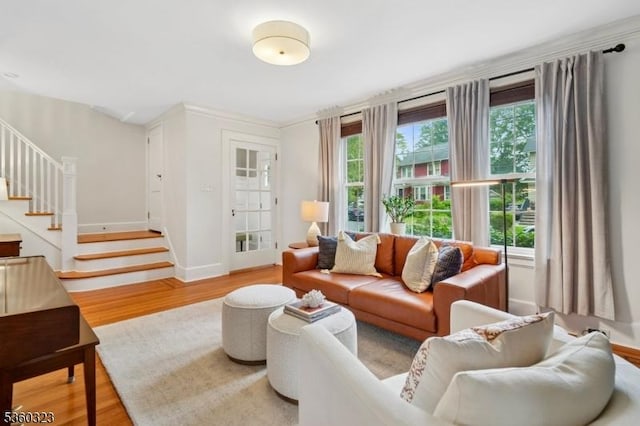 51 S Pierson Rd, Maplewood Twp, NJ 07040 - living room with stairs and light wood-style floors