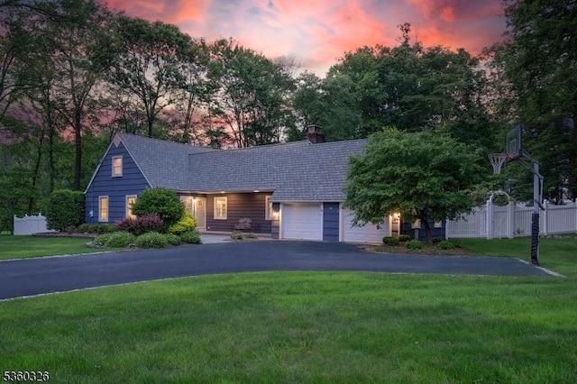 93 Cherry Ln, Bernards Twp, NJ 07920 - view of front of home featuring an attached garage, driveway, and a chimney