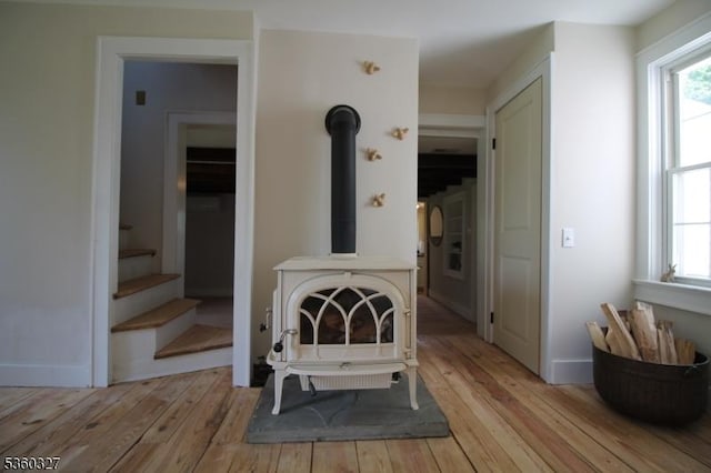 89 Leffler Hill Rd, Raritan Twp, NJ 08822 - detailed view of a wood stove and wood finished floors