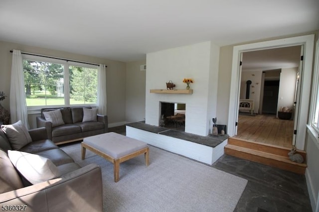 89 Leffler Hill Rd, Raritan Twp, NJ 08822 - living room with a fireplace with raised hearth