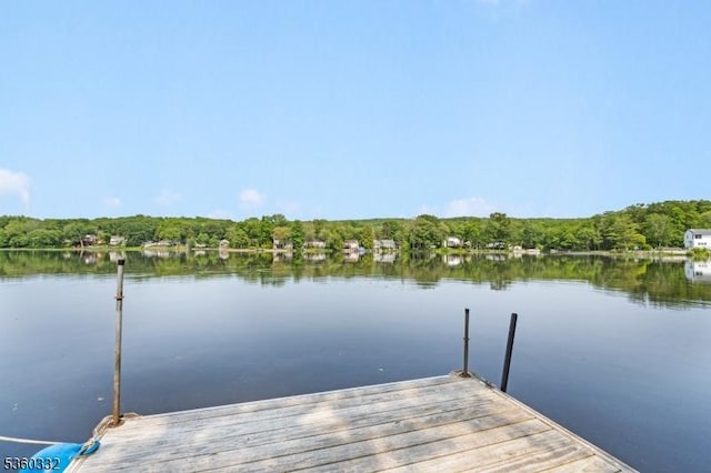 111 Lake Dr, Byram Twp, NJ 07874 - dock featuring a water view and a view of trees