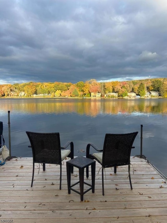 111 Lake Dr, Byram Twp, NJ 07874 - dock with a water view and a wooded view