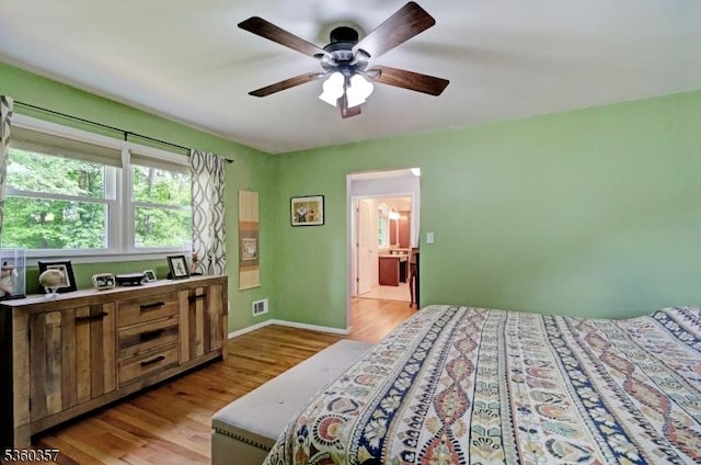 17 Druid Hill Dr, Parsippany-Troy Hills Twp, NJ 07054 - bedroom featuring light wood-type flooring, baseboards, and ceiling fan